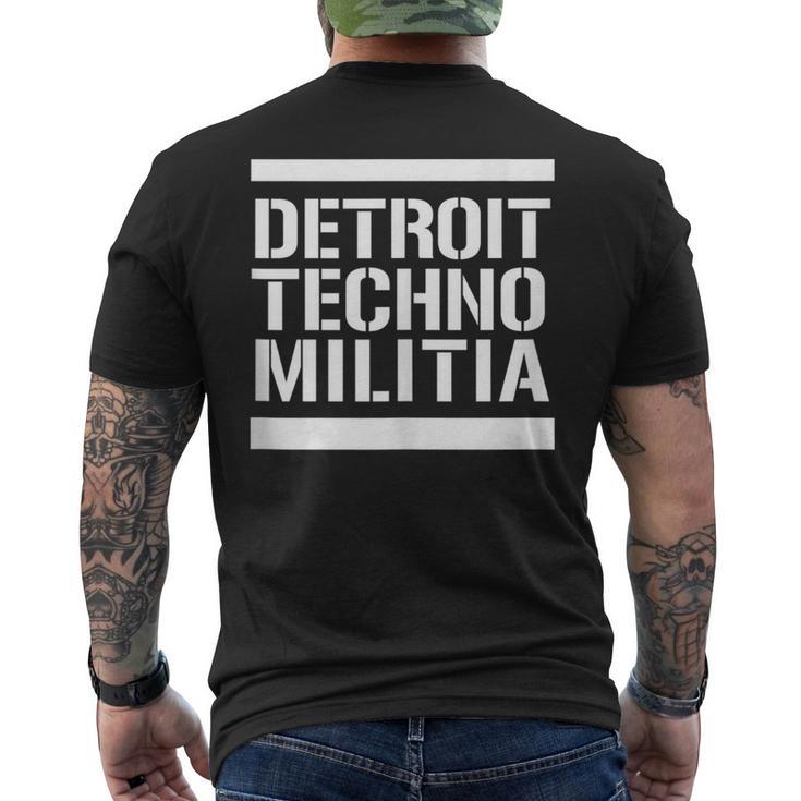 Detroit Techno Militia Standard Size Logo Men's T-shirt Back Print