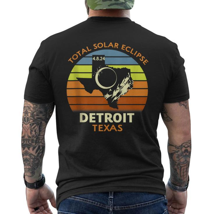 Detroit Texas Total Solar Eclipse 2024 Men's T-shirt Back Print