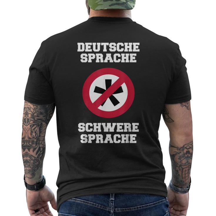 Deutsche Sprache, Schwere Sprache Kurzärmliges Herren-T-Kurzärmliges Herren-T-Shirt für Herren, Lustiges Sprachlerner Motiv