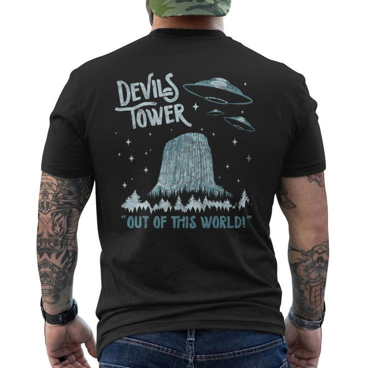 Devils Tower National Monument Out Of This World Ufo Men's T-shirt Back Print