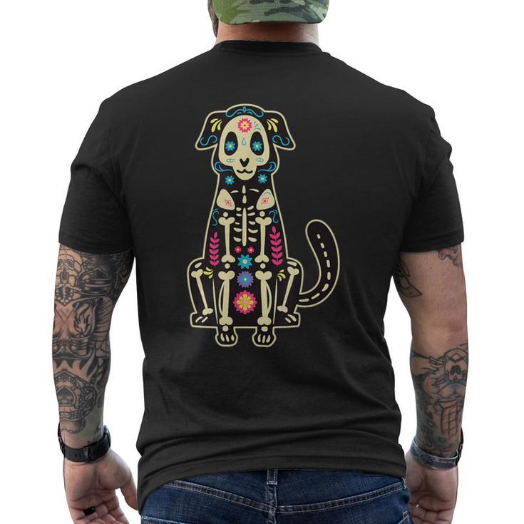 Dia De Los Muertos Dog Sugar Skull Perro Day Of The Dead Men's T-shirt Back Print