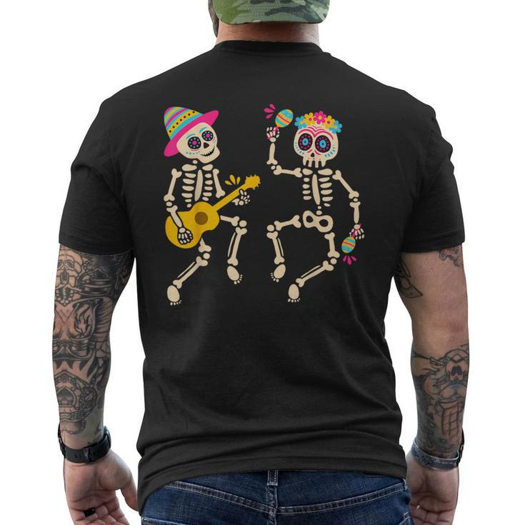 Dia De Los Muertos Skeleton Dancing Skull Day Of The Dead Men's T-shirt Back Print