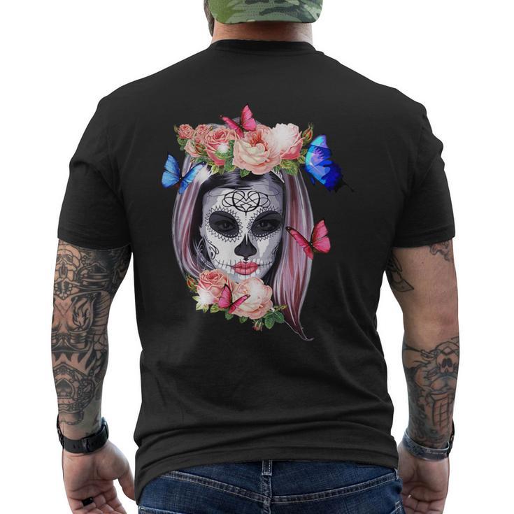 Dia De Los Muertos Sugar Skull Crâne Gothic Day Of The Dead T-shirt imprimé au dos