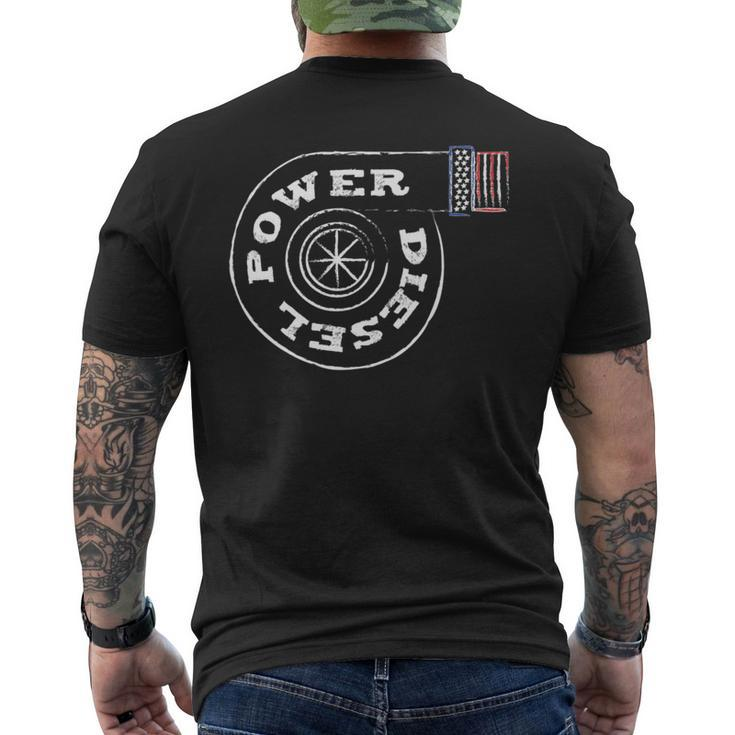 Diesel Power Usa Flag Turbo Turbocharger Men's T-shirt Back Print