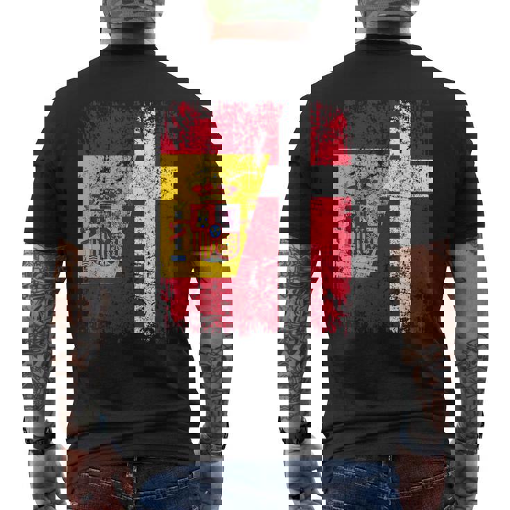 Dinamarca España Bandera De La Amistad Dinamarca Camiseta Hombre Estampado Espalda