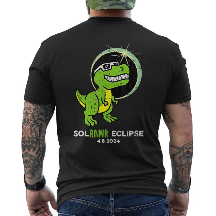 Dino Total Solar Eclipse 2024 April 8 Dinosaur Toddler Boys Men's T-shirt Back Print