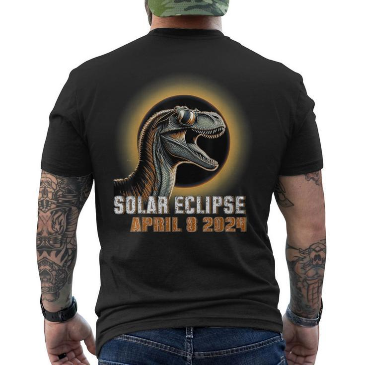 Dinosaur Solar Eclipse 2024 Total Solar Eclipse Men's T-shirt Back Print