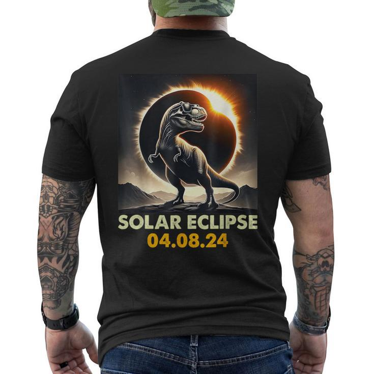 Dinosaur Solar Eclipse Totality T Rex Eclipse April 8 2024 Men's T-shirt Back Print