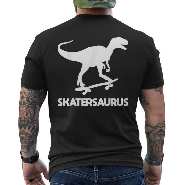Dinosaurs Skate On Skateboard Skateboarding T-Rex Men's T-shirt Back Print