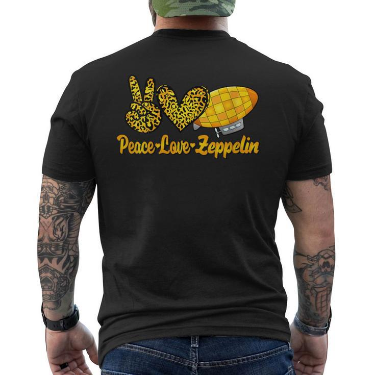 Dirigible Zepelin Love Peace Airship Blimp Zeppelin Men's T-shirt Back Print