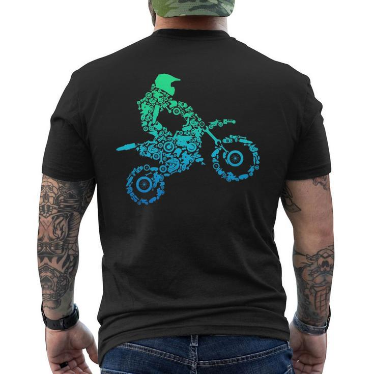 Dirt Bike Rider Motocross Enduro Dirt Biking Men's T-shirt Back Print