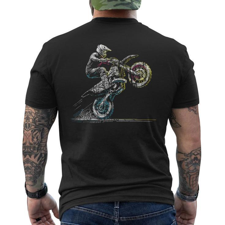 Dirt Bike Rider Retro Motorcycle Motocross Men's T-shirt Back Print