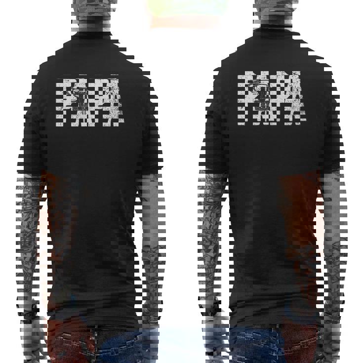 Disc Golf Papa Dad Disc Golfing Mens Back Print T-shirt