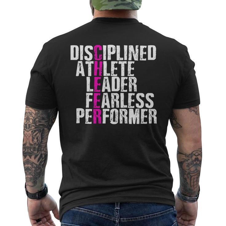 Disciplined Athlete Leader Fearless Performer Cheerleading Men's T-shirt Back Print