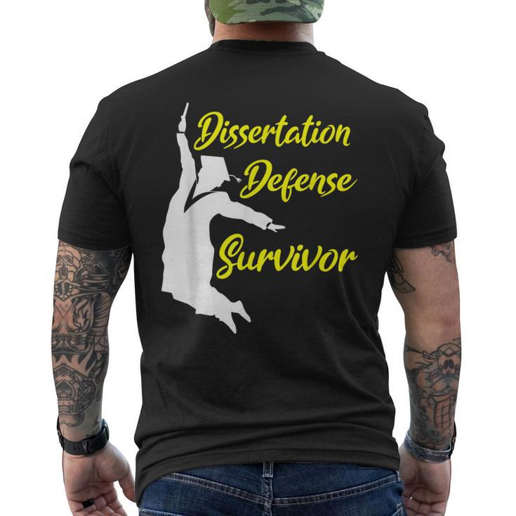 Dissertation Defense Survivor Doctorate PhD Men's T-shirt Back Print