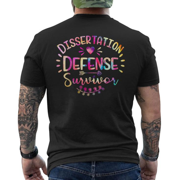 Dissertation Defense Survivor Phd Graduation Announcement Men's T-shirt Back Print