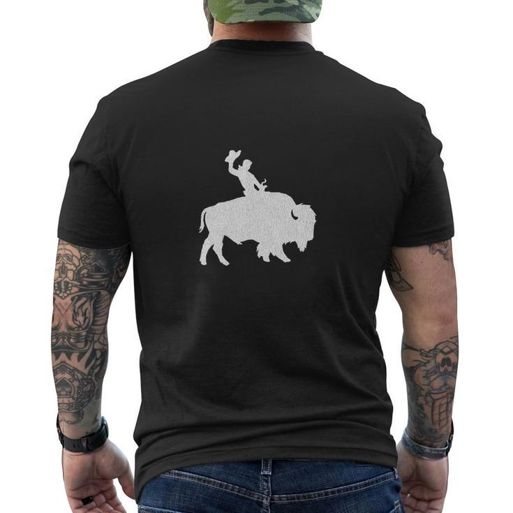 Distressed Guy On A Buffalo Mens Back Print T-shirt