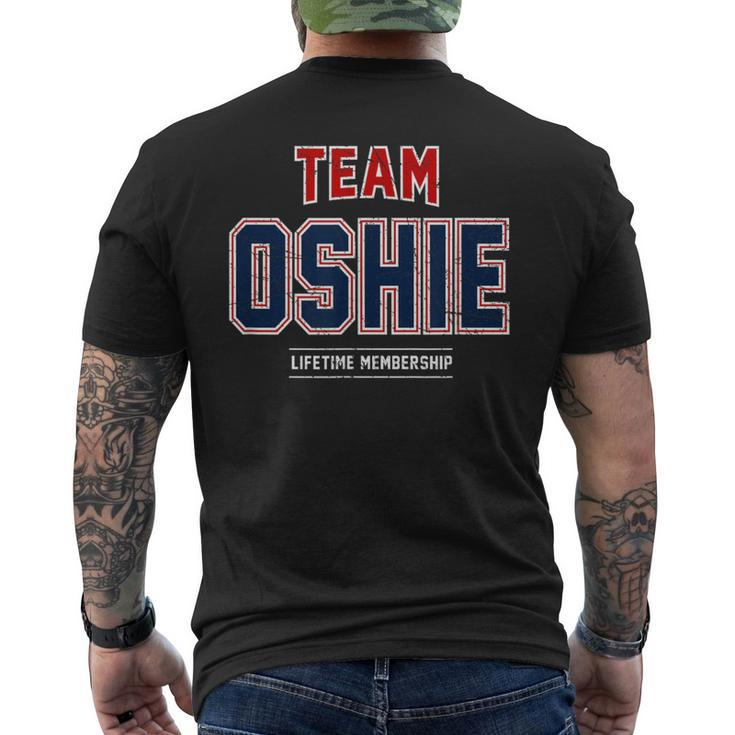 Distressed Team Oshie Proud Family Last Name Surname Men's T-shirt Back Print