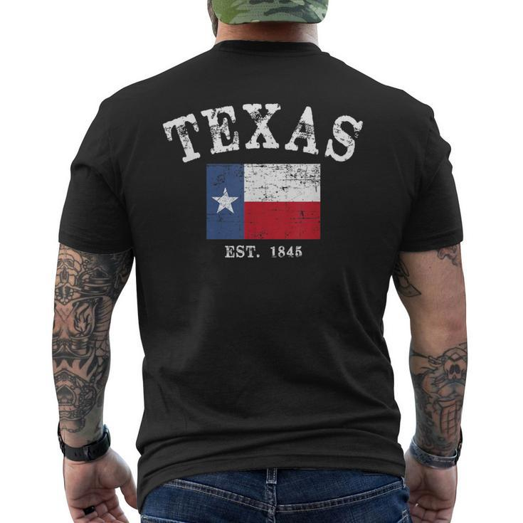 Distressed Texas State Flag Men's T-shirt Back Print