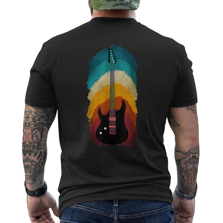 Distressed Vintage Style Guitars Musicians Music Retro Men's T-shirt Back Print