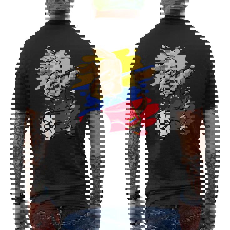 Divertido Dabbing Perro Fútbol Deenezuela Bandera Sport Camiseta Hombre Estampado Espalda