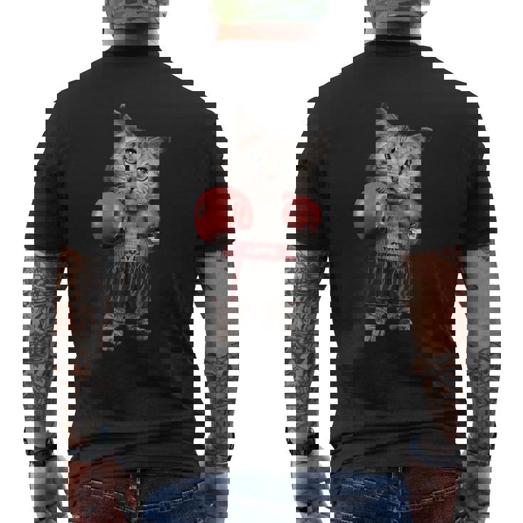 Divertido Gato De Boxeo Amantes Del Boxeo Y Boxeador Camiseta Hombre Estampado Espalda