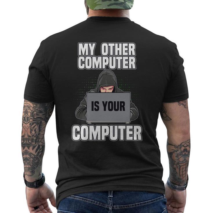 Divertido Mi Otra Computadora Es Tu Pro Hacker Manga Larga Camiseta Hombre Estampado Espalda