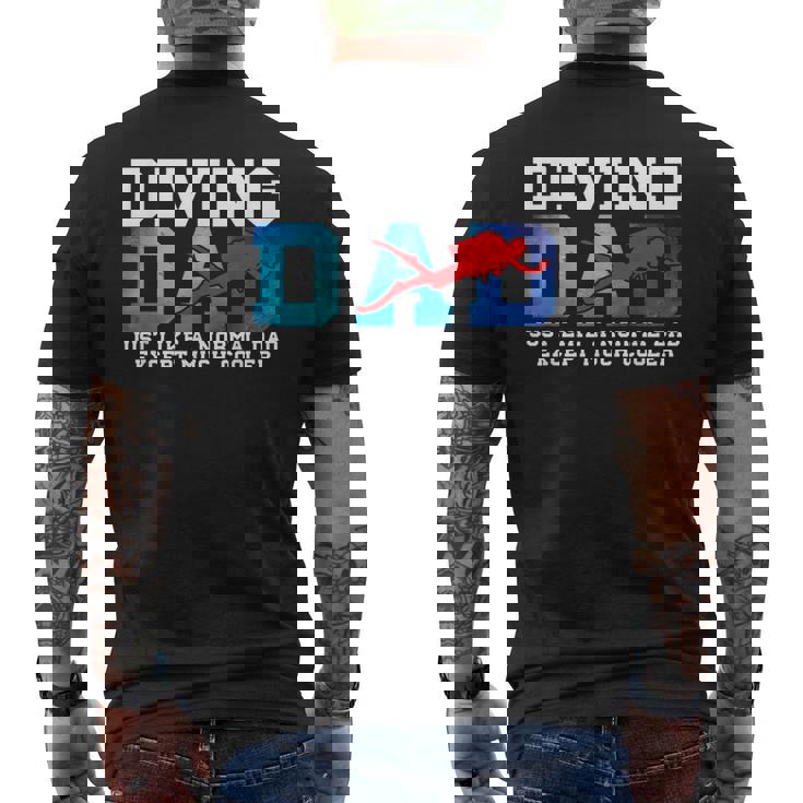 Diving Dad Buceador Papá Regalos Camiseta Hombre Estampado Espalda