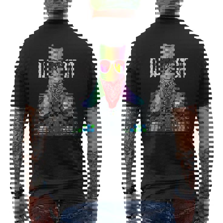 DJ♡ Dj With Turntables Men's T-shirt Back Print - Monsterry