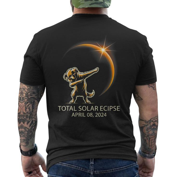 Dog Dabbing Sunglasses Total Solar Eclipse April 08 2024 Men's T-shirt Back Print