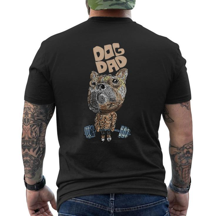 Dog Dad Weightlifting Father's Day Is Strong Pump Poppa Men's T-shirt Back Print