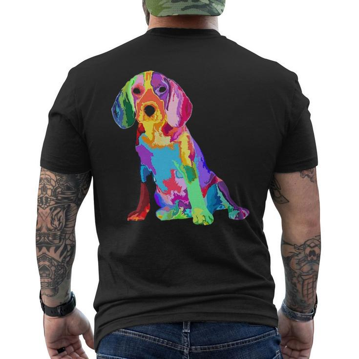 Dog Lover For Women's Beagle Colorful Beagle Men's T-shirt Back Print