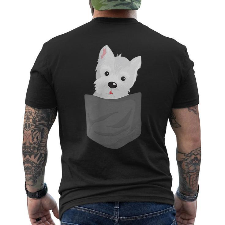 Dog In A Pocket Cute Westie Terrier Lover Puppy Men's T-shirt Back Print