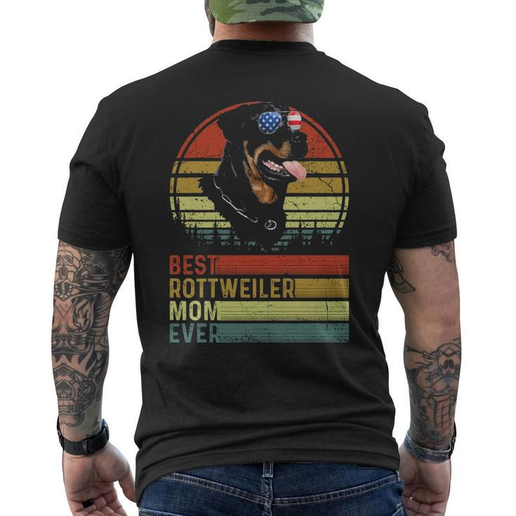Dog Vintage Best Rottweiler Mom Ever Mother Day Puppy Dog Men's T-shirt Back Print