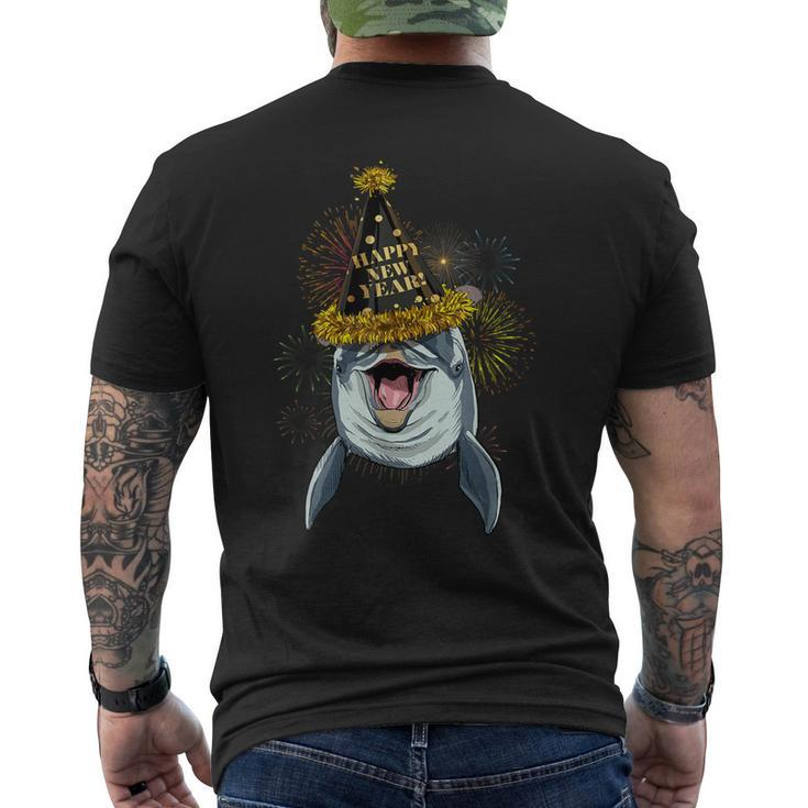 Dolphin Happy New Year 2021 New Years Eve Party Men's T-shirt Back Print