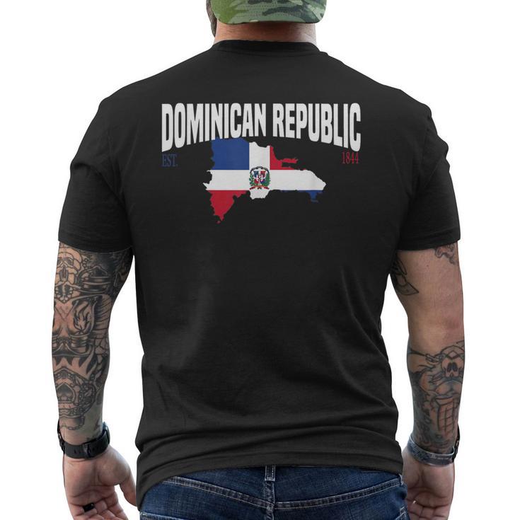 Dominican Republic Map And Flag Happy Independence 2024 Men's T-shirt Back Print