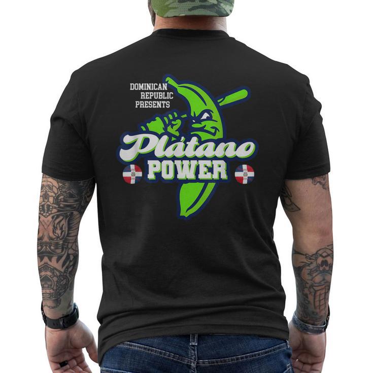 Dominican Republic Platano Power Baseball Dr Flag Men's T-shirt Back Print