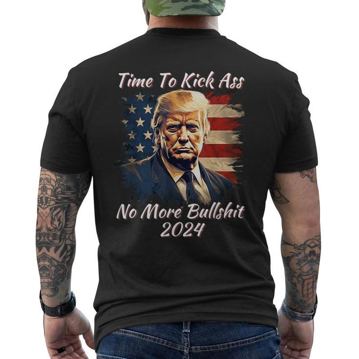 Donald Trump My President 2024 America Shot Flag Men's T-shirt Back Print