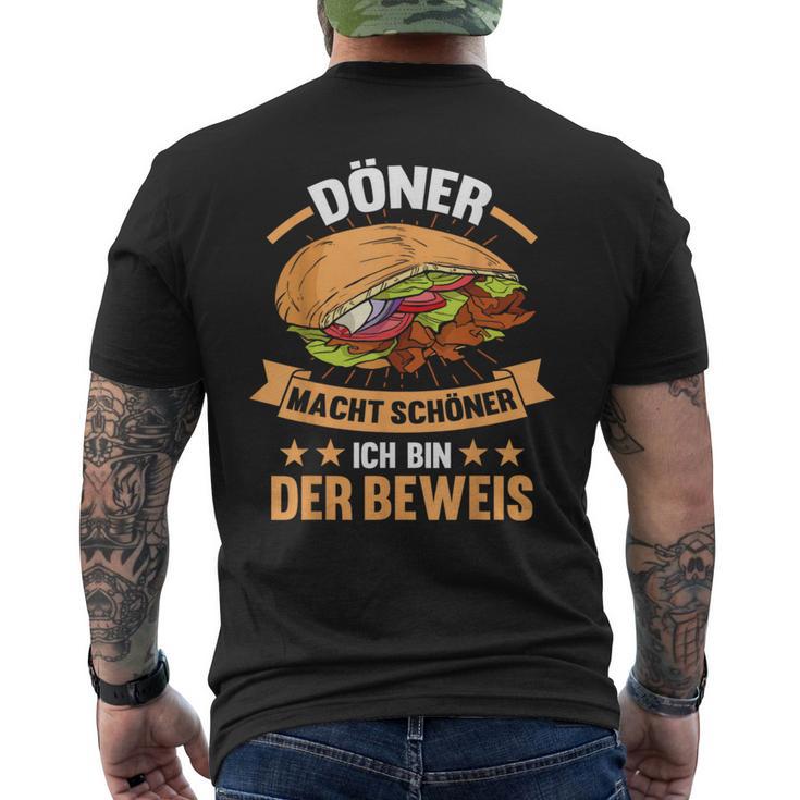 Döner Kebab Lustiges Kurzärmliges Herren-T-Kurzärmliges Herren-T-Shirt – Döner macht schöner, Ich bin der Beweis