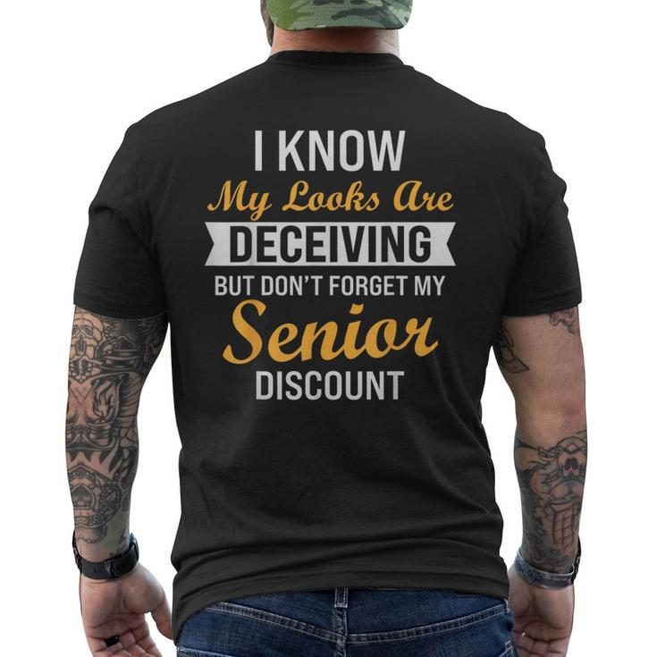 Don't Forget My Senior Discount Old People Men's T-shirt Back Print