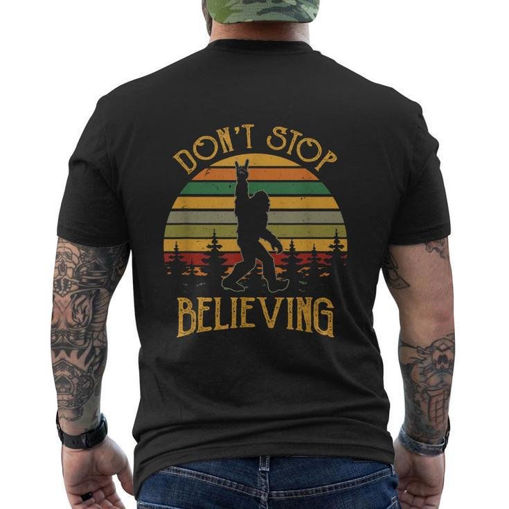 Dont Stop Believing Bigfoot Rock And Roll Retro Sasquatch Mens Back Print T-shirt