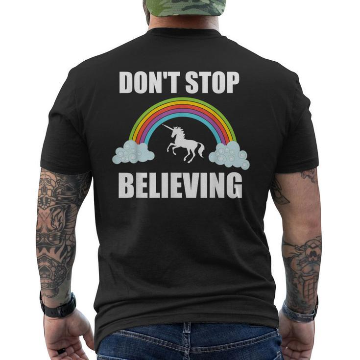 Don't Stop Believing Unicorn T Unicorn Lover Men's T-shirt Back Print