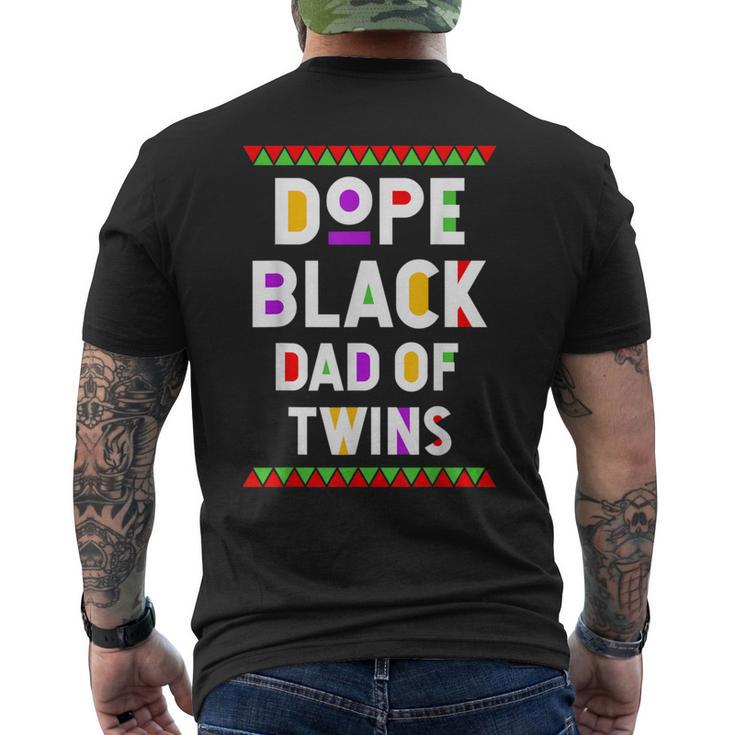 Dope Black Dad Of Twins African American Black History Month Men's T-shirt Back Print