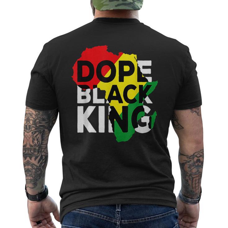 Dope Black King African American Melanin Dad Black History Men's T-shirt Back Print