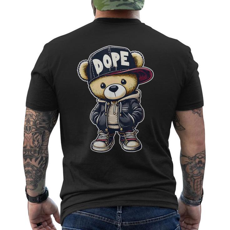 Dope Cute Hip Hop Teddy Bear 90S Hip Hop Clothing Men's T-shirt Back Print