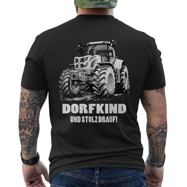 Dorfkind Traktor Landwirt & Bauern Trecker Geschenk T-Shirt mit Rückendruck