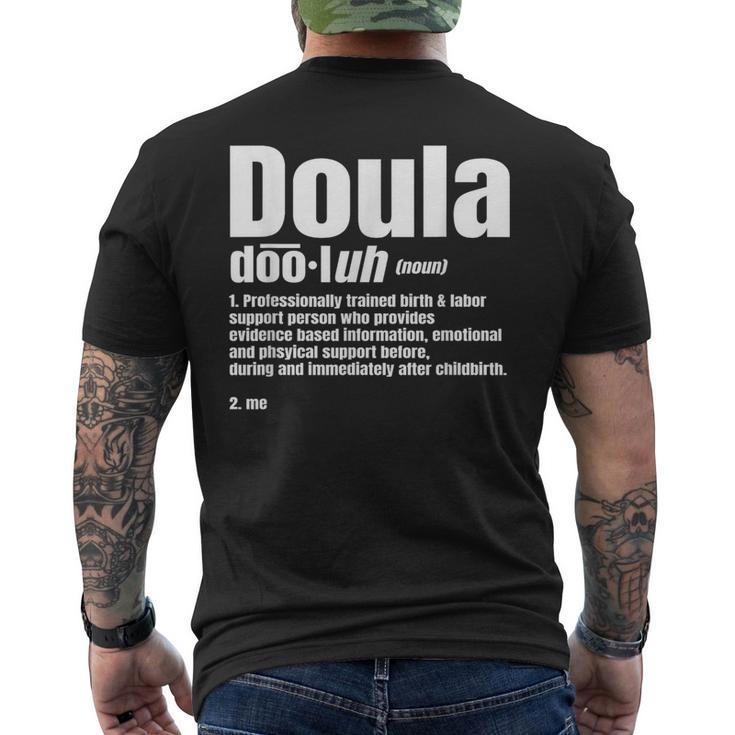 Doula Noun Birth Companion Childbirth Post-Birth Supporter Men's T-shirt Back Print