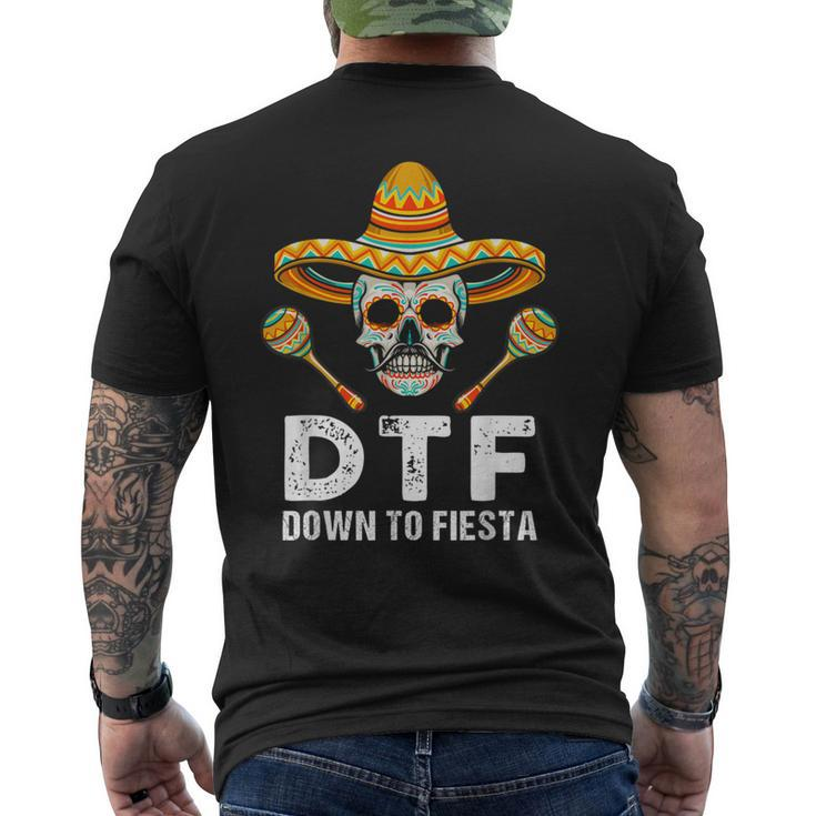 Down To Fiesta Mexican Party Skull Cinco De Mayo Men's T-shirt Back Print