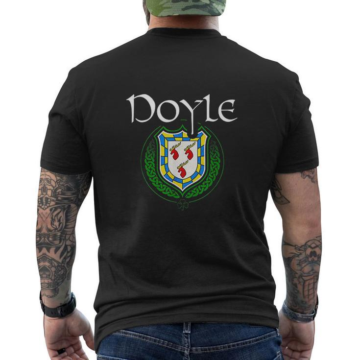 Doyle Surname Irish Last Name Doyle Family Crest Mens Back Print T-shirt
