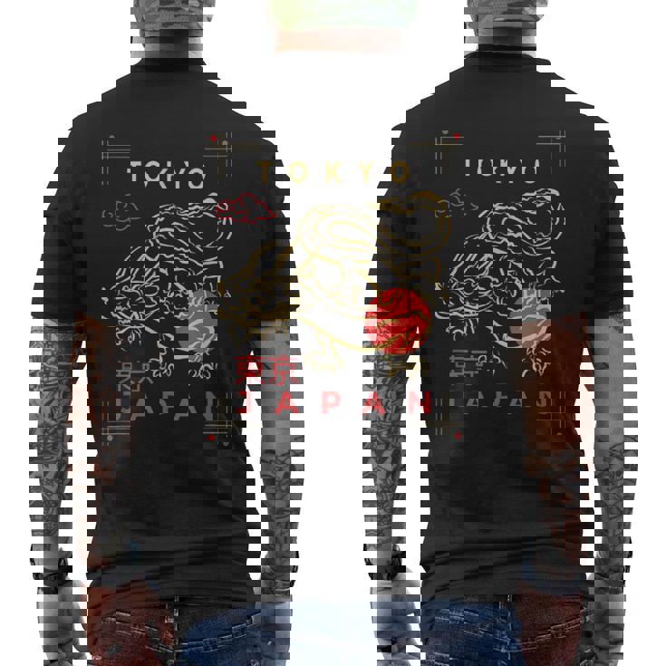 Dragón De Fuego Con Tokio Japonés Signo De Japón -Tokio Fan Camiseta Hombre Estampado Espalda